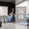 Amerelle Imperial Bead Brushed Nickel Gray 1 gang Metal Duplex Outlet Wall Plate 74DBN